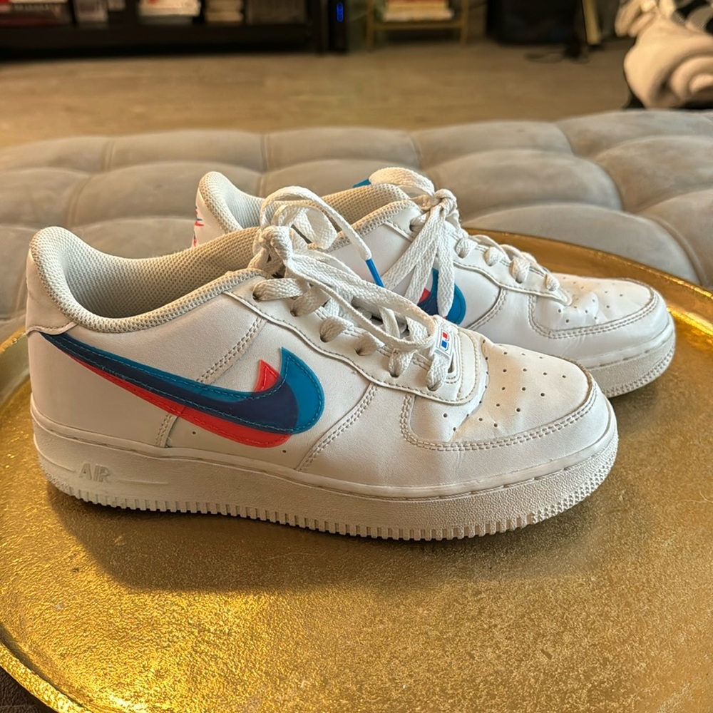 Nike Air Force 1 I Low LV8 KSA GS 3D Glasses White Blue Hero Crimson kids size 6